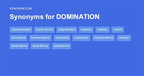 DOMINATION Synonyms: 76 Similar and Opposite Words.